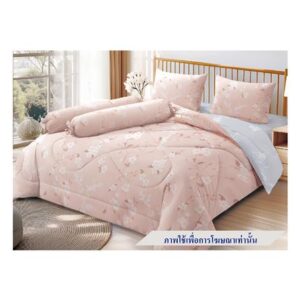 ชุดผ้าปูที่นอน 5 ฟุต 6 ชิ้น FROLINA MICROTEX DF063
